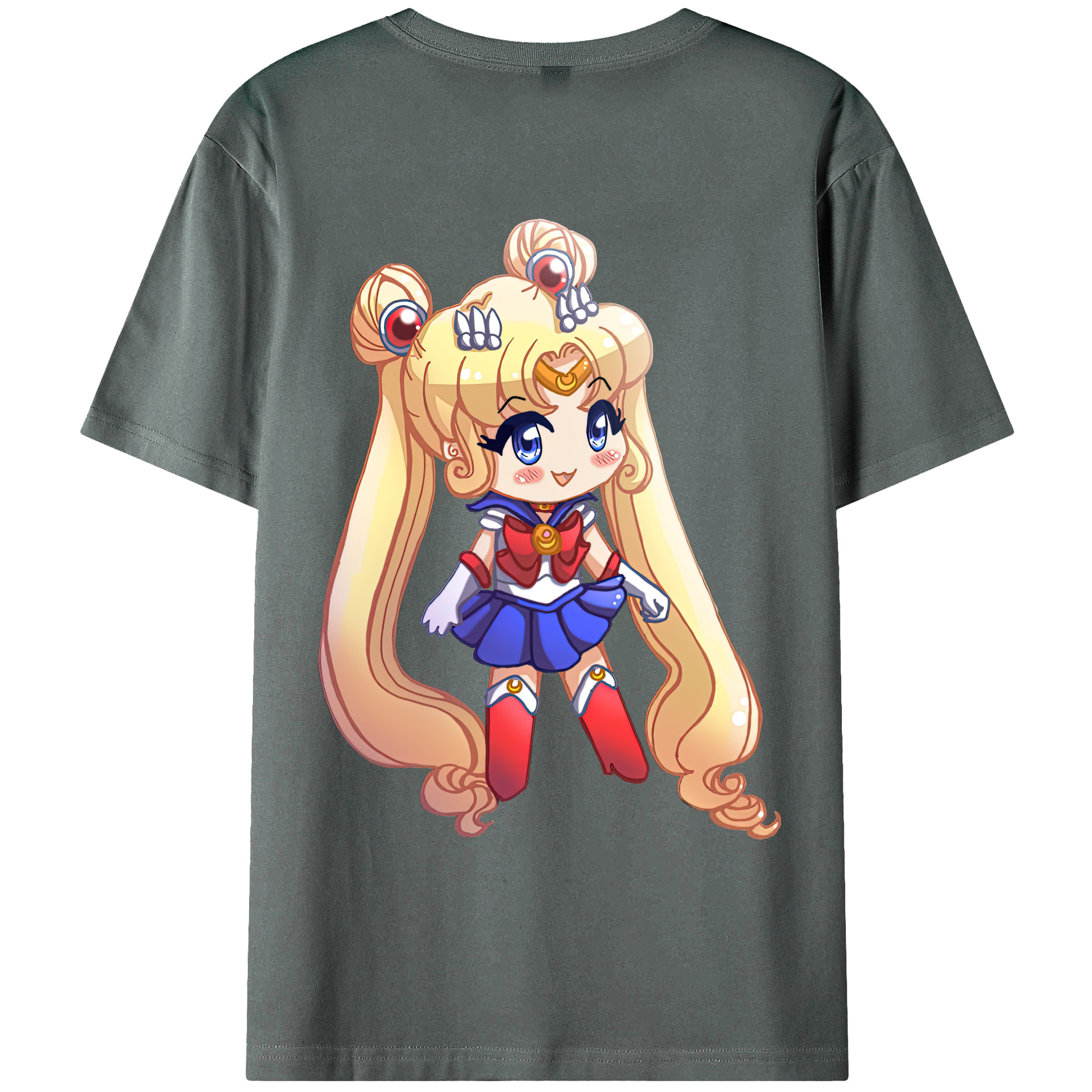 （画像用） 美少女戦士セーラームーン 月野 うさぎ つきの うさぎ Sailor Moon Tsukino Usagi 綿100％ メンズ半袖Tシャツ（バックプリント） 通気性